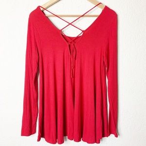 Daisies | Red Long Sleeve Blouse Small